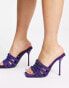 Фото #8 товара Topshop Wide Fit Summer embellished heeled mules in purple