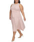 Фото #2 товара Plus Size Sleeveless Tweed Midi Dress