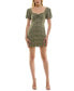 ფოტო #4 პროდუქტის Juniors' Floral-Print Twist-Front Bodycon Dress