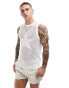 Bershka knitted star vest in white