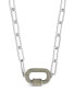 Фото #1 товара Sterling Forever pave Cubic Zirconia Carabiner Linked Lock Necklace