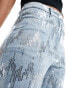 Amy Lynn Lupe trouser in sequin embellished denim effect