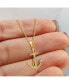 Yellow IP-plated Crystal Anchor Pendant Curb Chain Necklace