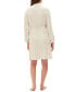 ფოტო #2 პროდუქტის Women's Long-Sleeve Ribbed Belted Robe