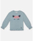 Фото #1 товара Big Girls Unicorn Sweater Hairy Knit Turquoise