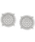 ფოტო #2 პროდუქტის Men's Lab Grown Diamond Cluster Stud Earrings (1/2 ct. t.w.) in 10k White Gold