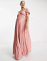 Фото #4 товара ASOS DESIGN Maternity puff sleeve wrap maxi dress in rose