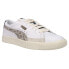 Puma Basket Vtg Snake Print Lace Up Mens White Sneakers Casual Shoes 381657-01