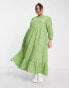 Фото #6 товара Glamorous Curve maxi smock dress in green white floral