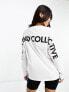 ASOS Weekend Collective oversized long sleeve t-shirt with back logo in white