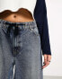 Фото #2 товара ASOS DESIGN pull on wide leg jean in mid blue