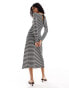 Фото #6 товара Vero Moda crochet maxi dress in mono stripe