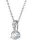 ფოტო #3 პროდუქტის Silver-Tone Crystal Solitaire Pendant Necklace, 14-7/8" + 2" extender