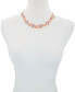 T Tahari gold-Tone Pink and Lilac Violet Glass Stone Statement Necklace