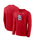 ფოტო #1 პროდუქტის Men's Red St. Louis Cardinals Over Arch Performance Long Sleeve T-shirt