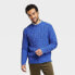 Houston White Adult Cable Knit Pullover Sweater - Blue S