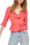 Фото #1 товара Topshop 163835 Women's Phoebe Frilly Fuchsia Blouse Top Sz. 6 US