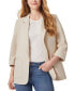 ფოტო #1 პროდუქტის Women's Notched-Collar Rolled-Sleeve Jacket