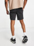 River Island washed cargo shorts in black