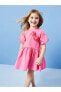 Фото #1 товара Standart Kalıp %100 Pamuk Poplin Kumaştan Aplike Detaylı Kız Bebek Elbise
