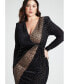 Фото #3 товара Plus Size Patchwork Maxi Dress - 30, Black Onyx