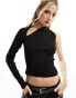 Фото #2 товара Mango neck cut jumper in black