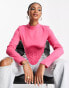 Simmi high neck corset top in pink