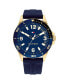 ფოტო #2 პროდუქტის Men's Blue Silicone Strap Watch 44mm