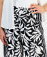 Petite Printed Mid Rise Cropped Wide Leg Linen-Blend Pants, Created for Macy's