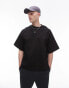 Topman premium heavyweight relaxed fit t-shirt with dropped shoulder 370gsm in black Черный, S - Chest 38 - фото #16