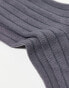 ASOS DESIGN capsule collection solo rib sock in charcoal