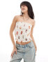 Фото #1 товара ASOS DESIGN shirred bandeau top in shell print