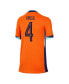 ფოტო #3 პროდუქტის Youth Virgil van Dijk Orange Netherlands National Team 2024 Home Replica Jersey