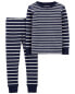 Фото #1 товара Пижама для девочек Carter's Toddler 2-Piece Striped Snug Fit Cotton