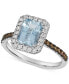 Sea Blue Aquamarine (1-1/6 ct. t.w.) & Diamond (3/8 ct. t.w.) Halo Ring in 14k White Gold