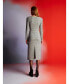 ფოტო #8 პროდუქტის Women's Shoulder Pad Midi Dress