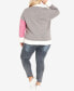 Фото #5 товара Plus Size Zola Colorblock V-neck Cardigan Sweater