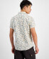 Фото #2 товара Men's Lucas Short Sleeve Button-Front Leaf Print Shirt, Created for Macy's