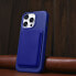 Skórzane etui iPhone 14 Pro magnetyczne z MagSafe Litchi Premium Leather Case granatowy