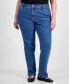 Plus Size High-Rise Rhinestone-Trim Jeans, Created for Macy's Синий, 18W - фото #3