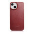 Фото #3 товара Чехол для iPhone 14 Plus от ICARER из премиальной кожи CE Oil Wax вишневый
