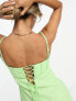 Фото #2 товара ASOS DESIGN corset bust detail bias mini dress in bright green