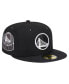 Men's Black Golden State Warriors Active Satin Visor 59FIFTY Fitted Hat Черный, 6 7/8 - фото #1