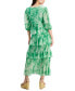 Women's Printed Tiered A-Line Midi Dress