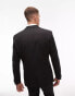 Фото #4 товара Topman Premium wool mix slim tuxedo jacket in black