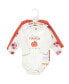 ფოტო #2 პროდუქტის Baby Girls Cotton Long-Sleeve Bodysuits, Cutest Pumpkin 3-Pack