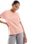 Фото #1 товара Pieces t-shirt in bold candy stripe pink and orange