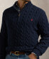 ფოტო #5 პროდუქტის Men's Big & Tall Cable-Knit Cotton Quarter-Zip Sweater