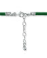 ფოტო #4 პროდუქტის Cubic Zirconia Bezel Cord Ankle Bracelet in Sterling Silver, Created for Macys