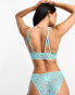 ASOS DESIGN Alexis lace soft bra with picot trim in turquoise